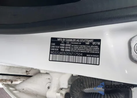 2019 Mercedes-Benz Cla 250 из США, поврежденный, VIN WDDSJ4EB2KN717504